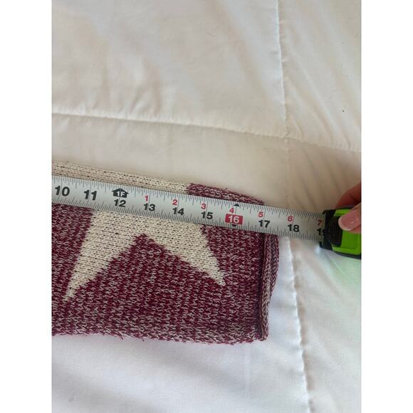 SHEIN Maroon White Star Knit Cropped Sweater Size L - Picture 6 of 7